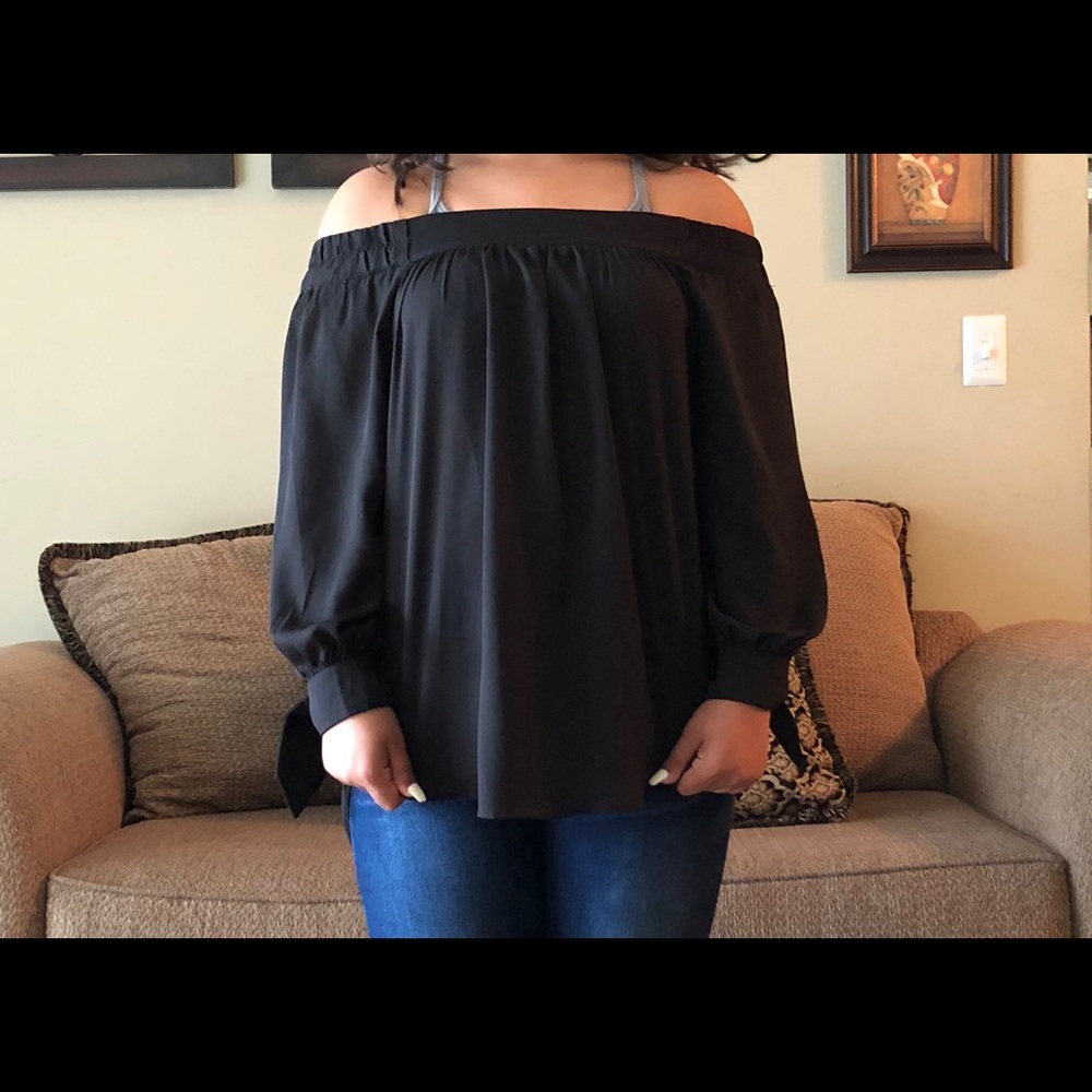 black strapless top